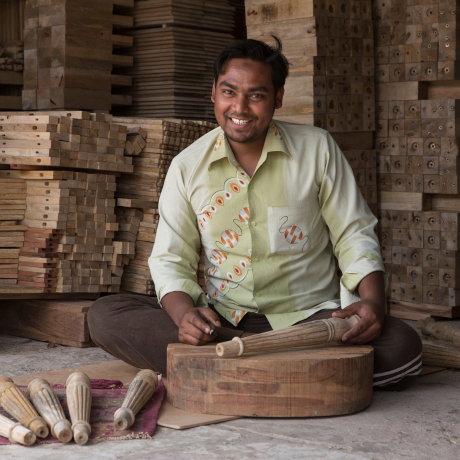 Mohamed Rihan, a woodworker at a Fair Trade Certified factory